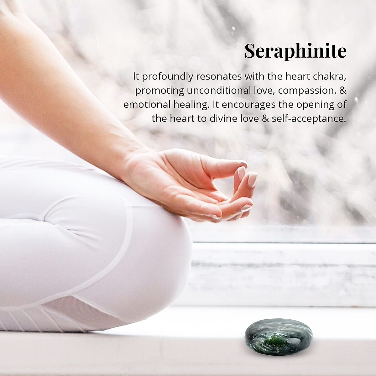 Seraphinite Palm Stone - M (Approx 110 ctw) image number 2