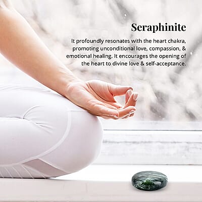 Seraphinite Palm Stone - M (Approx 110 ctw)