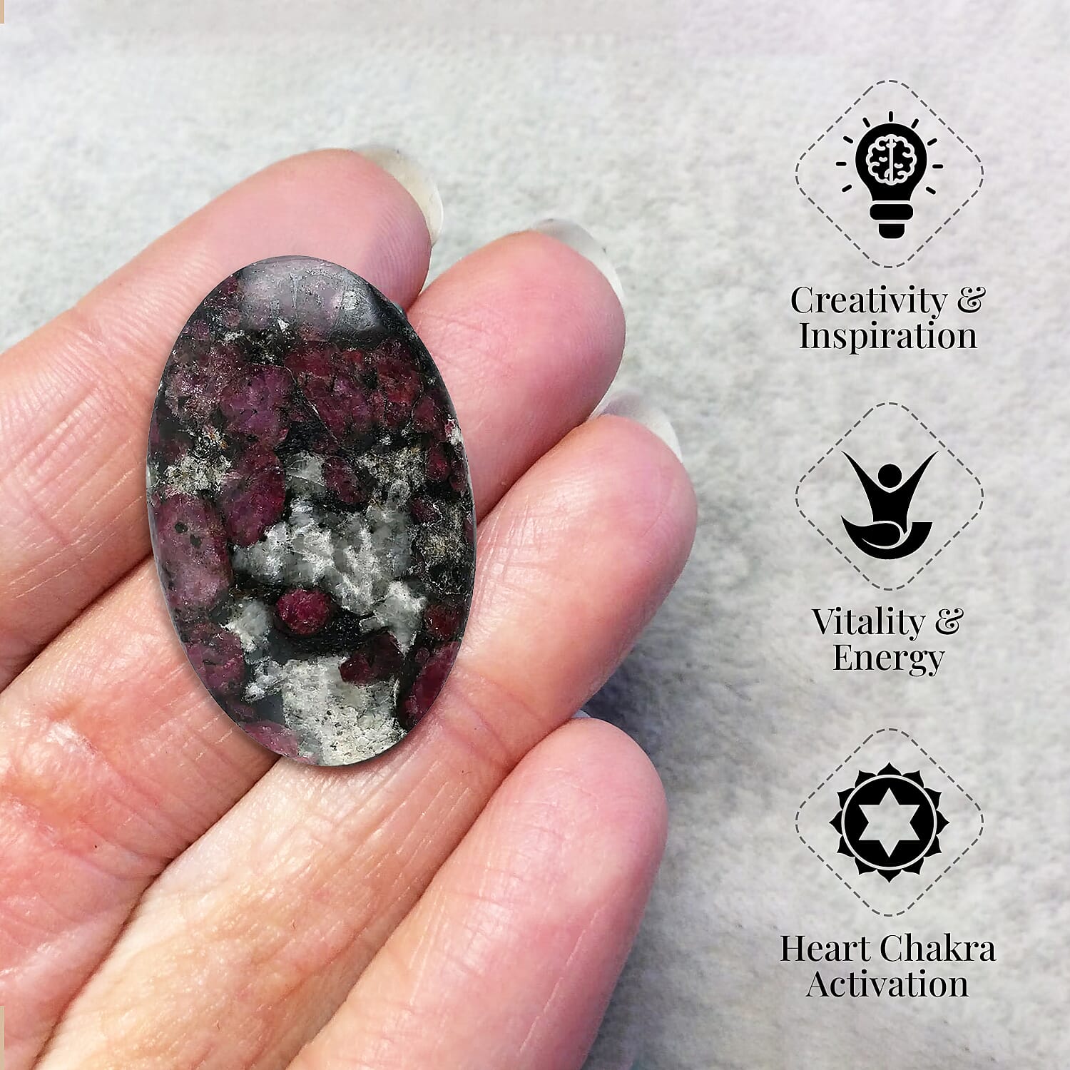 Eudialyte Palm Stone - M (Approx 105 ctw)