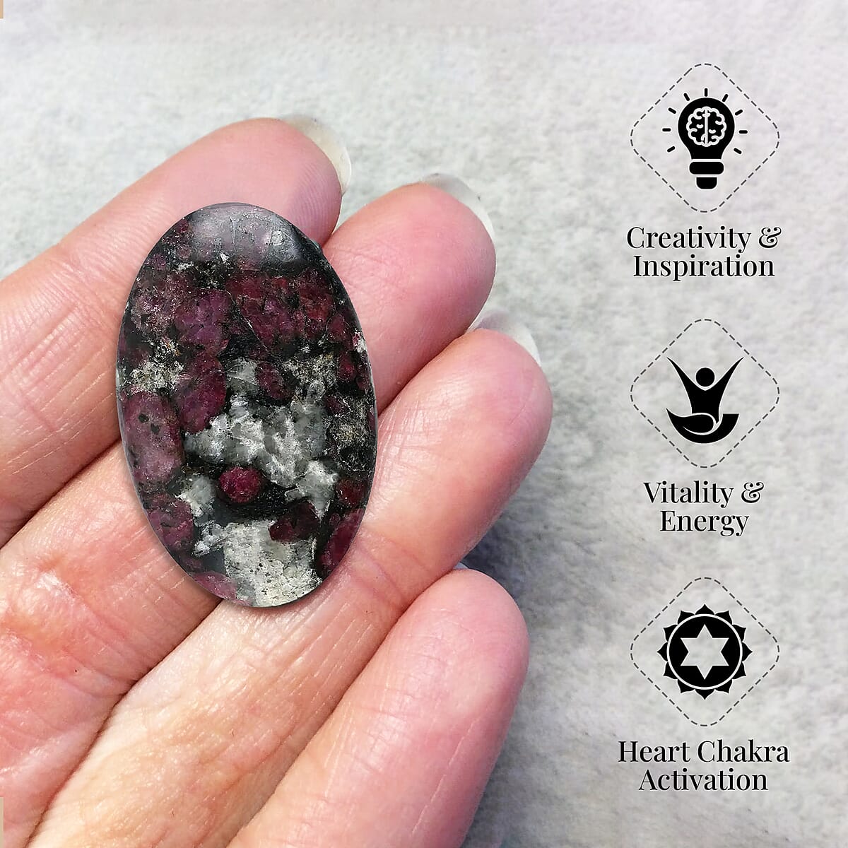 Eudialyte Palm Stone - M (Approx 105 ctw) image number 1