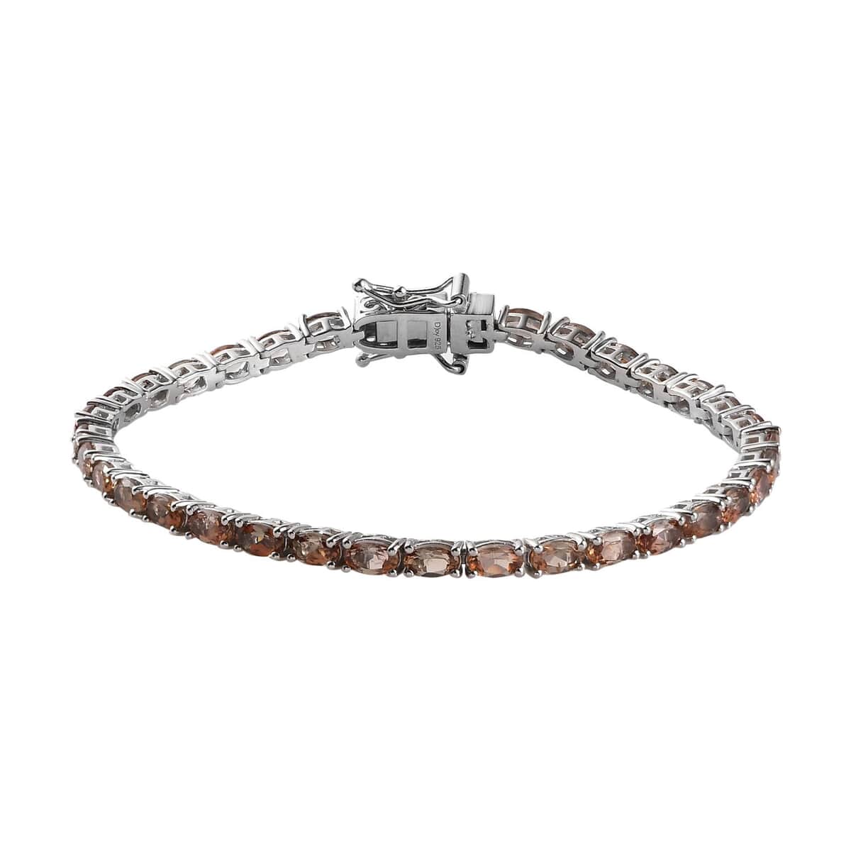 Jenipapo Andalusite Tennis Bracelet in Platinum Over Sterling Silver (6.50 In) 8.35 Grams 7.50 ctw image number 0