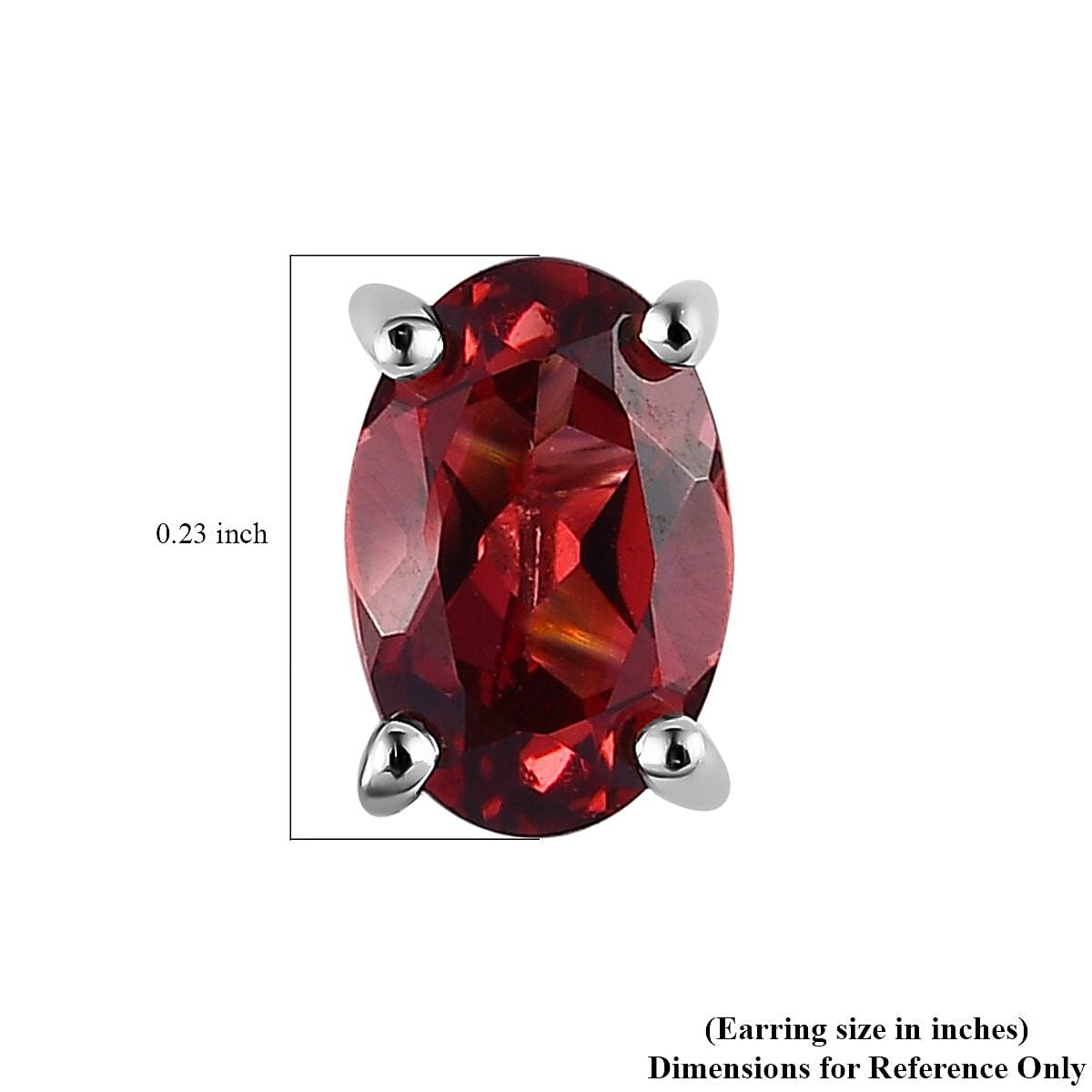 Lotus Garnet Solitaire Stud Earrings in Platinum Over Sterling Silver, Garnet Jewelry, Birthday Anniversary Gift For Her 1.00 ctw