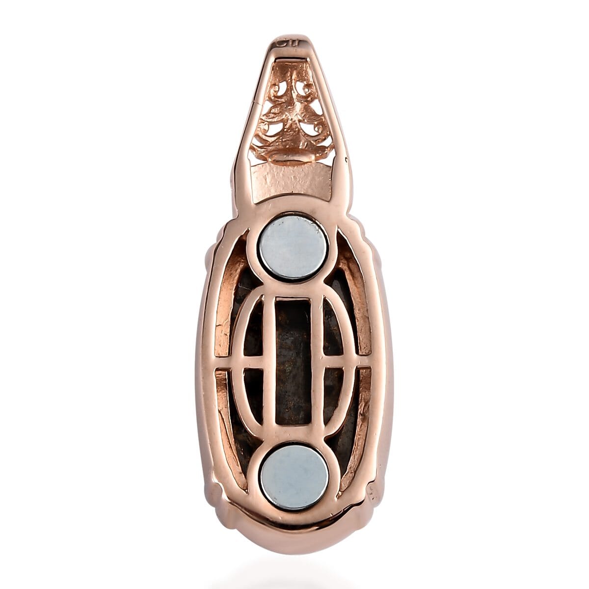 Matrix Silver Shungite Pendant in 14K RG Over Copper with Magnet 6.40 ctw image number 4