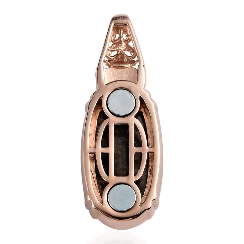 Matrix Silver Shungite Pendant in 14K RG Over Copper with Magnet 6.40 ctw