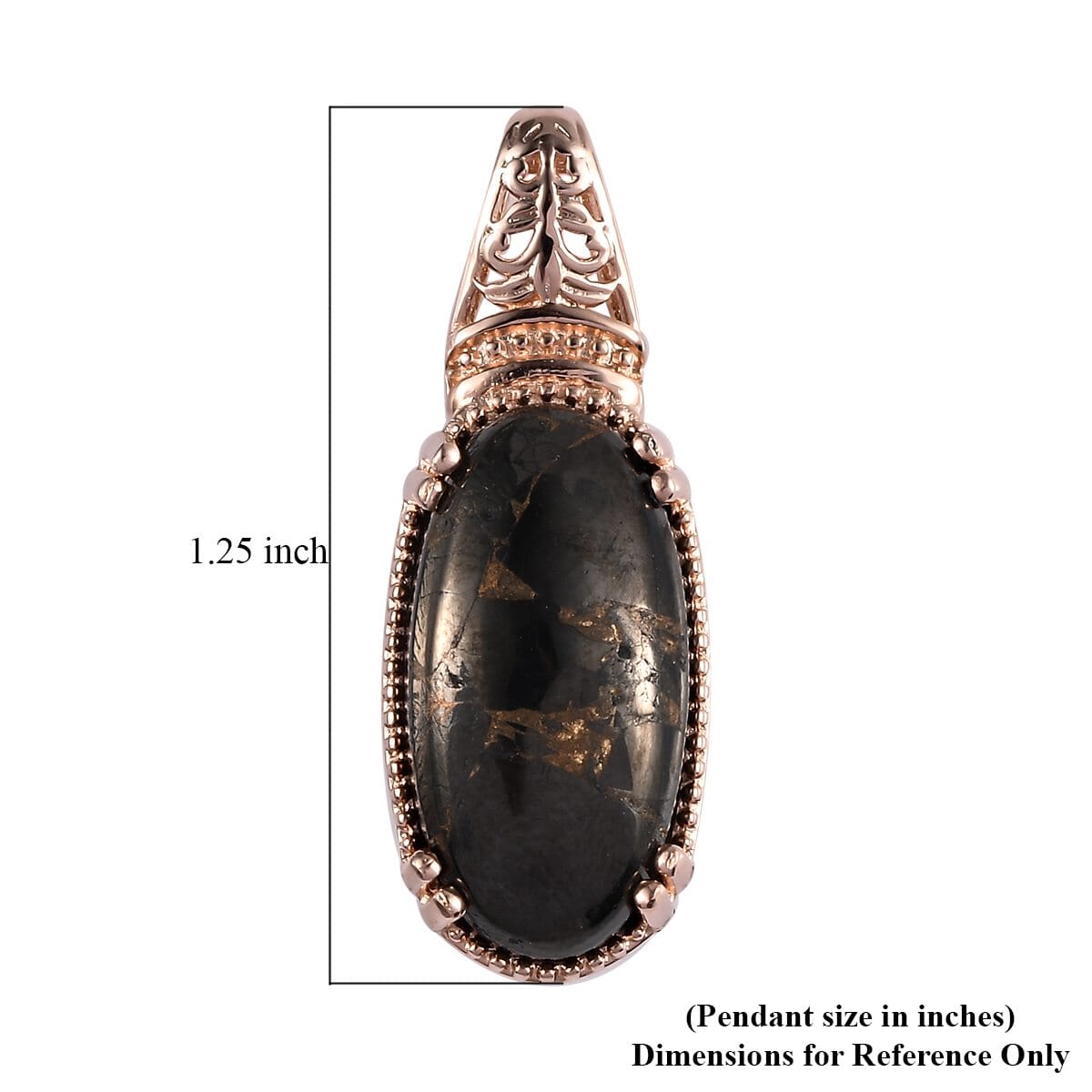 Matrix Silver Shungite Pendant in 14K RG Over Copper with Magnet 6.40 ctw image number 5