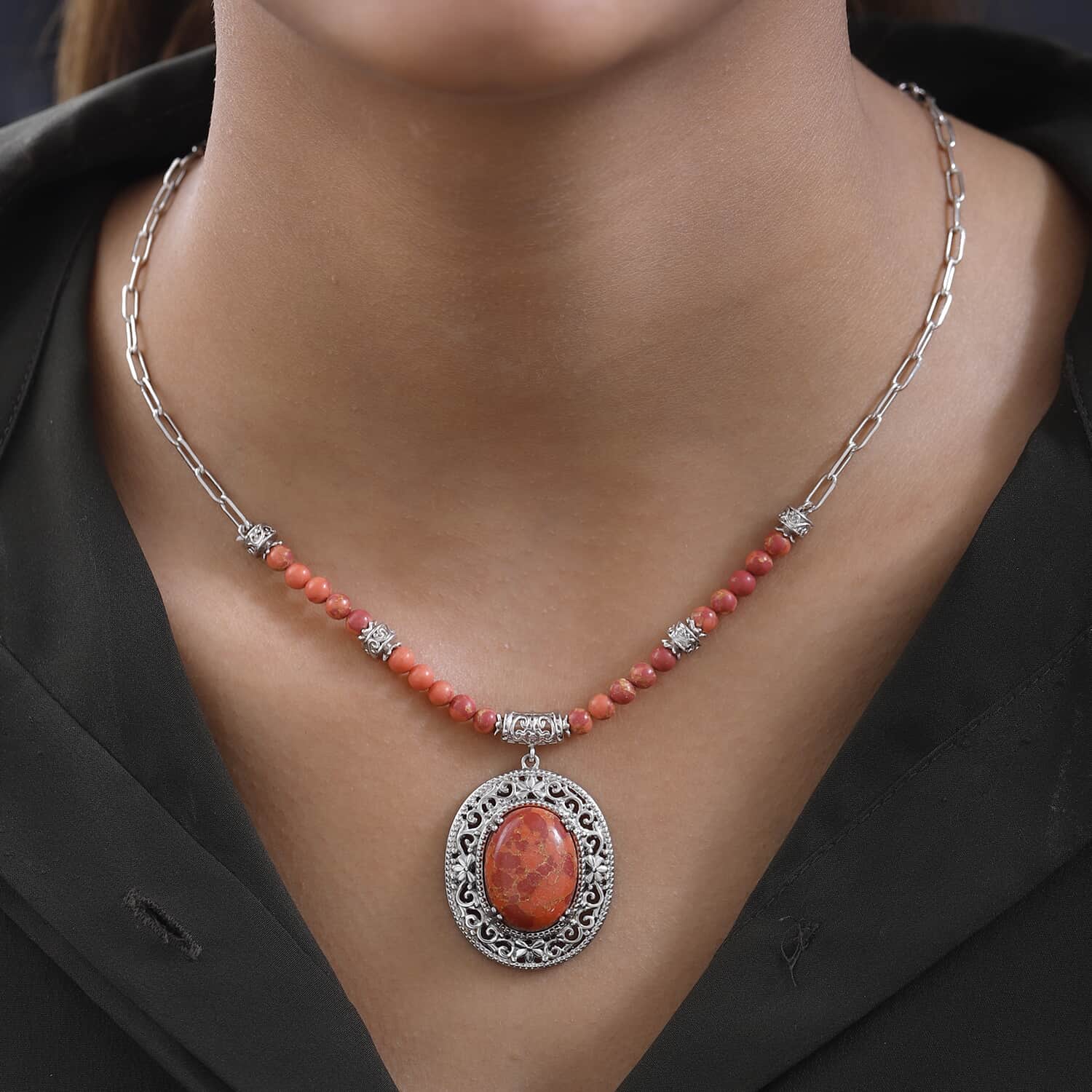 Stone aura store orange necklace