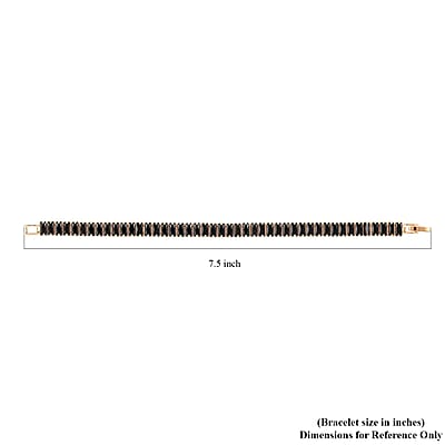 Simulated Black Diamond Tennis Bracelet in Goldtone (7.00 In) 31.50 ctw