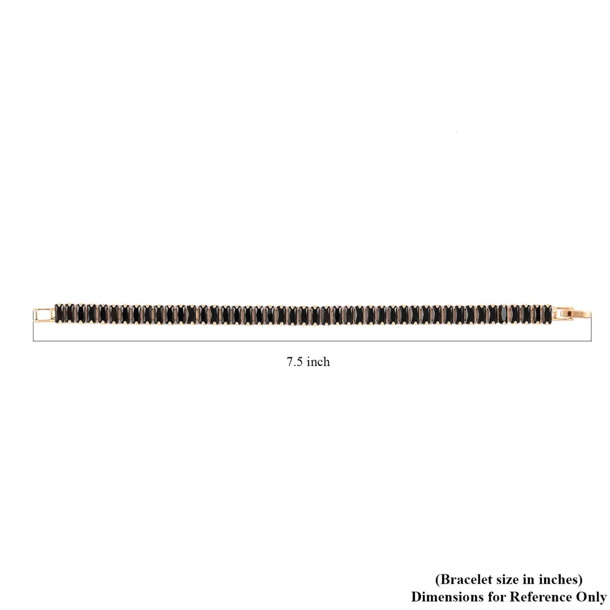 Simulated Black Diamond Tennis Bracelet in Goldtone (7.00 In) 31.50 ctw image number 4
