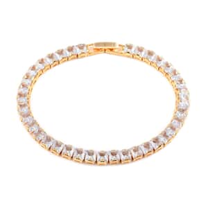 Simulated Light Blue Diamond Tennis Bracelet in Goldtone (7.00 In) 25.75 ctw