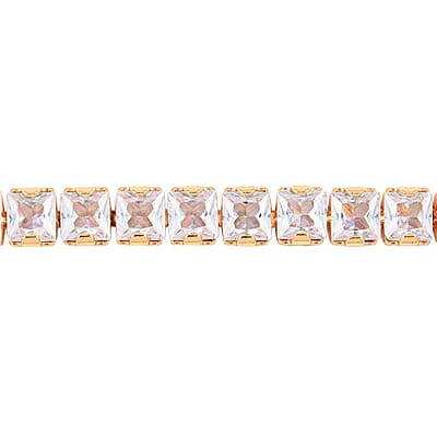 Simulated Light Blue Diamond Tennis Bracelet in Goldtone (7.00 In) 25.75 ctw