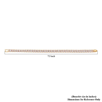 Simulated Light Blue Diamond Tennis Bracelet in Goldtone (7.00 In) 25.75 ctw