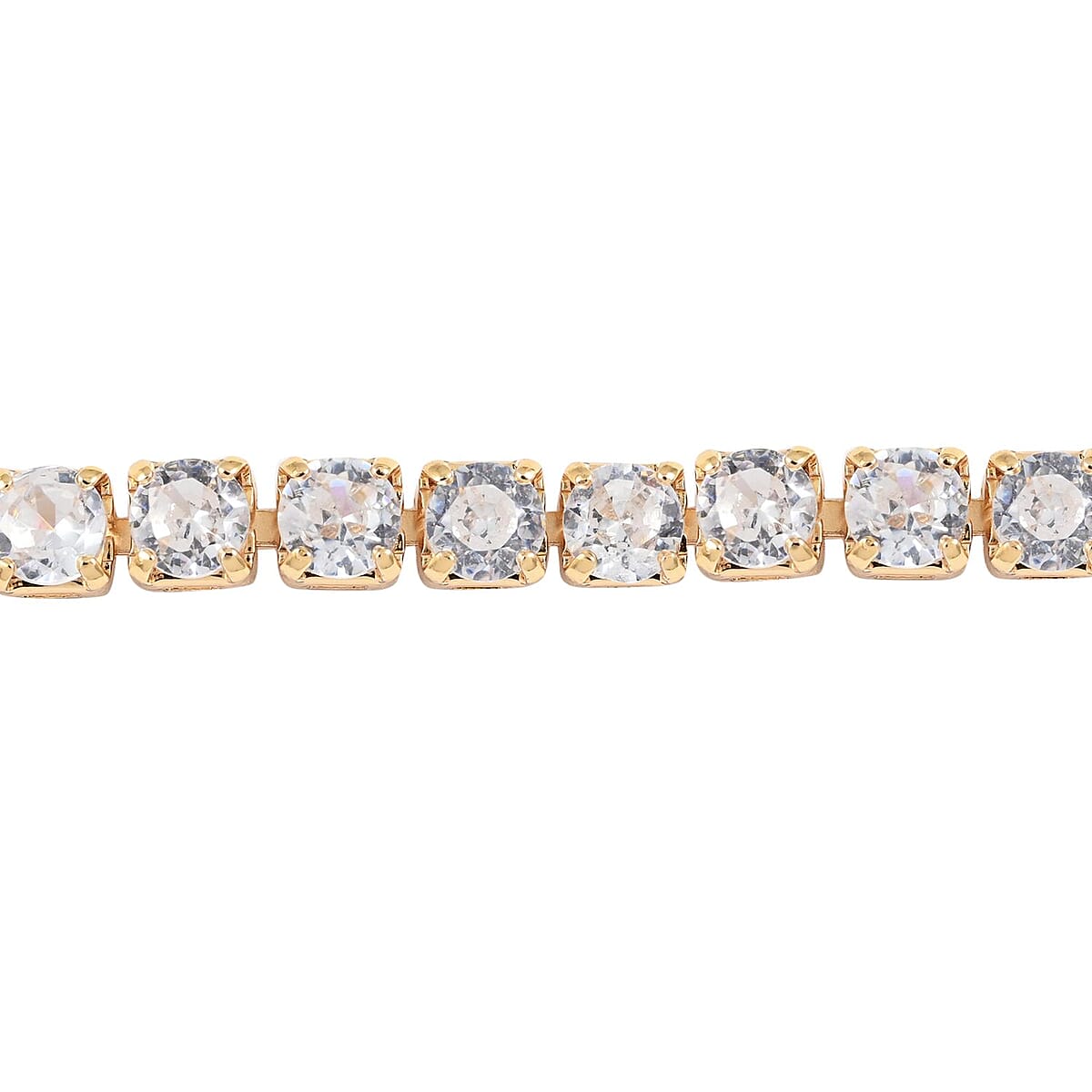 Simulated Diamond Tennis Bracelet in Goldtone (7.00 In) 8.00 ctw image number 2