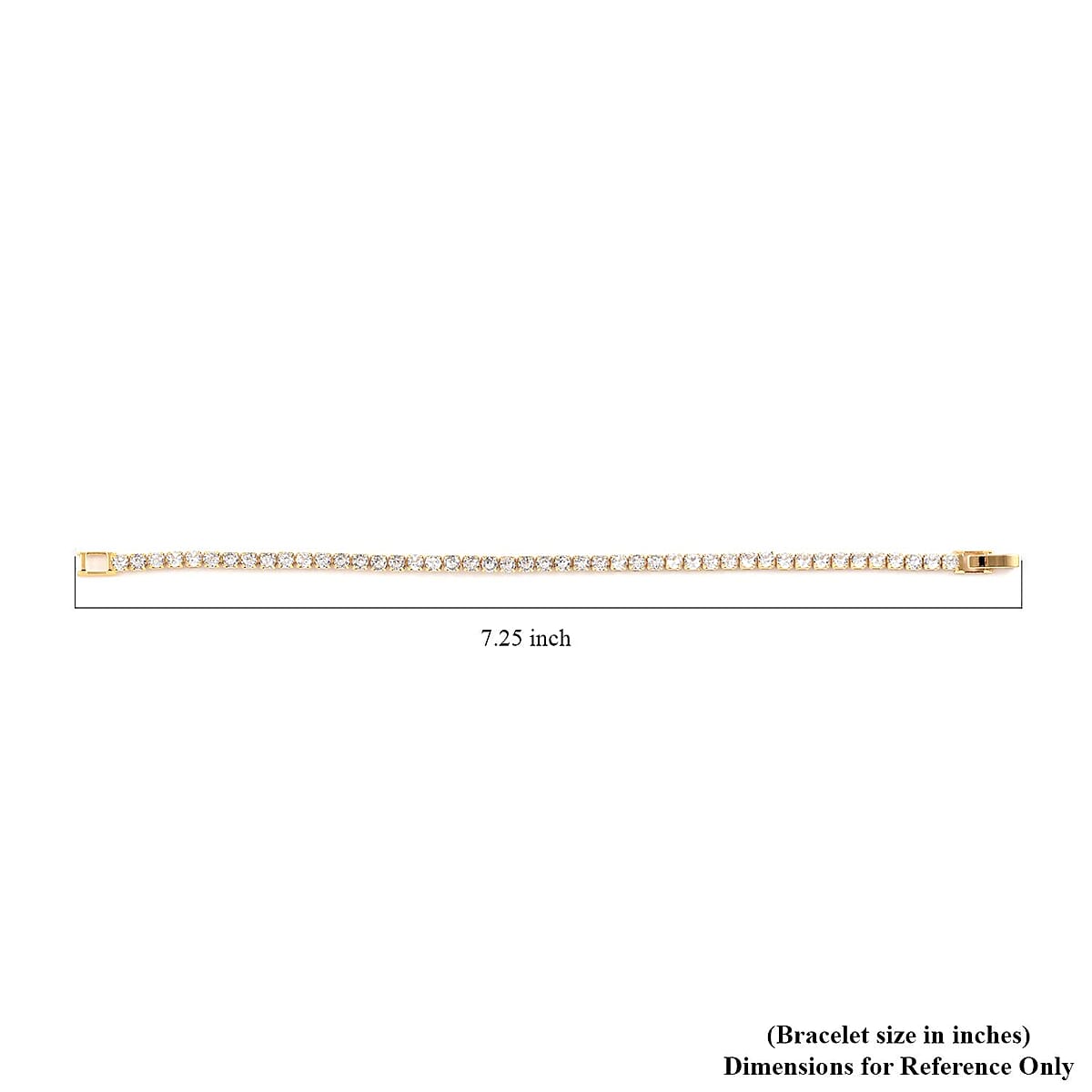 Simulated Diamond Tennis Bracelet in Goldtone (7.00 In) 8.00 ctw image number 4