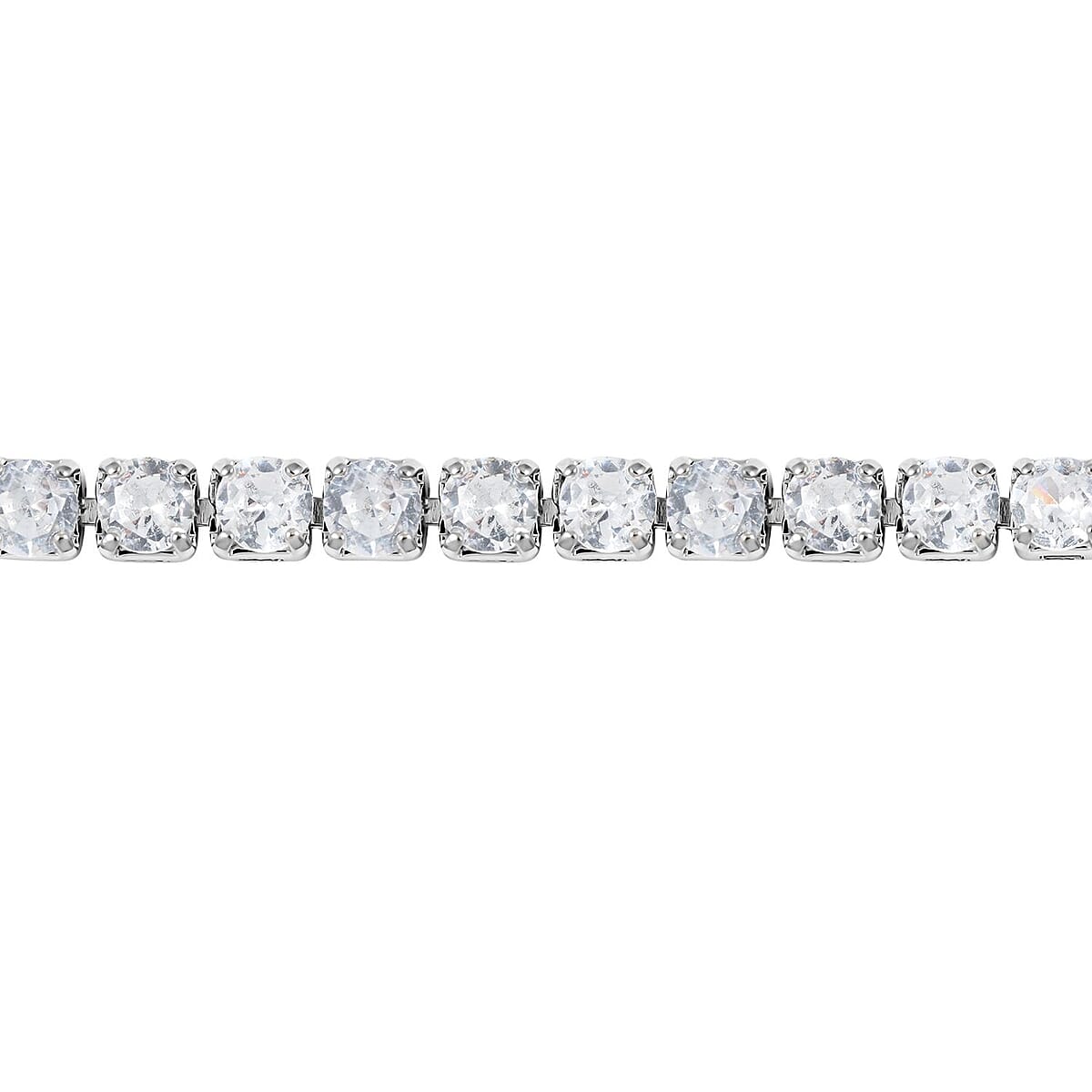 Simulated Diamond Tennis Bracelet in Silvertone (7.00 In) 8.00 ctw image number 2
