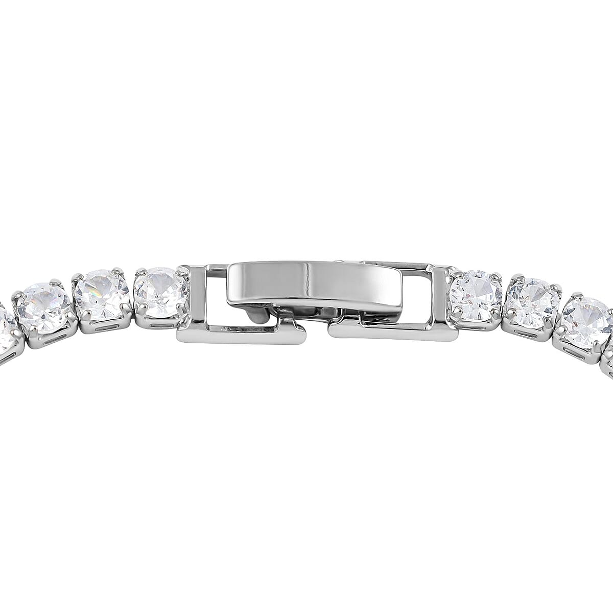 Simulated Diamond Tennis Bracelet in Silvertone (7.00 In) 8.00 ctw image number 3