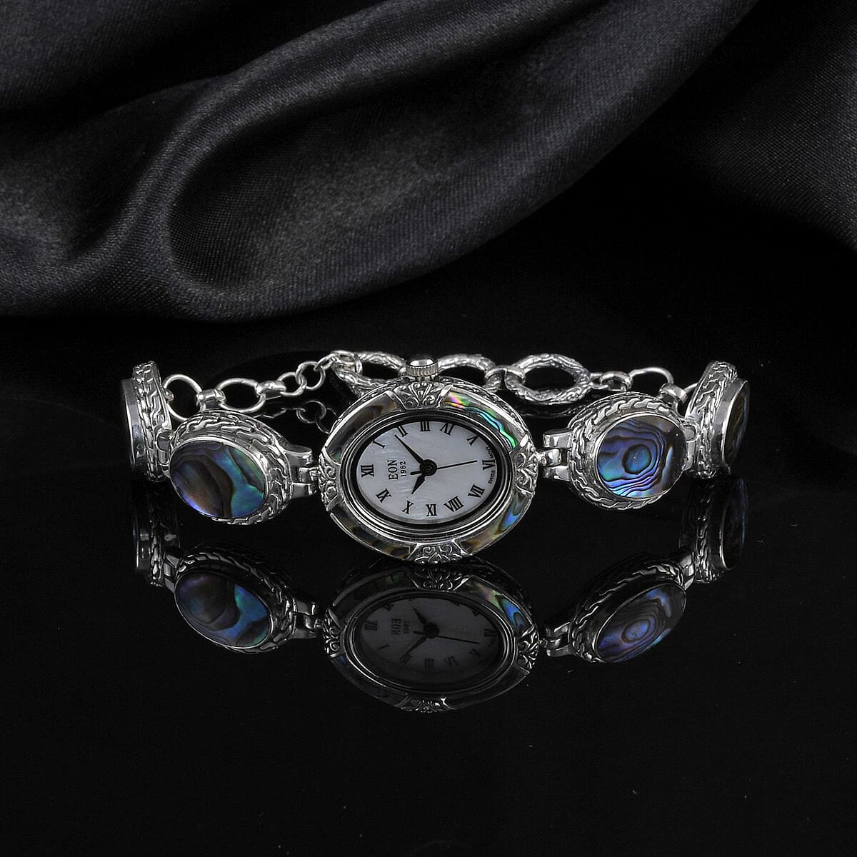 Doorbuster BALI LEGACY EON 1962 Abalone Shell Swiss Movement Watch in Sterling Silver (7.50 In) (25 g) (26mm) image number 1