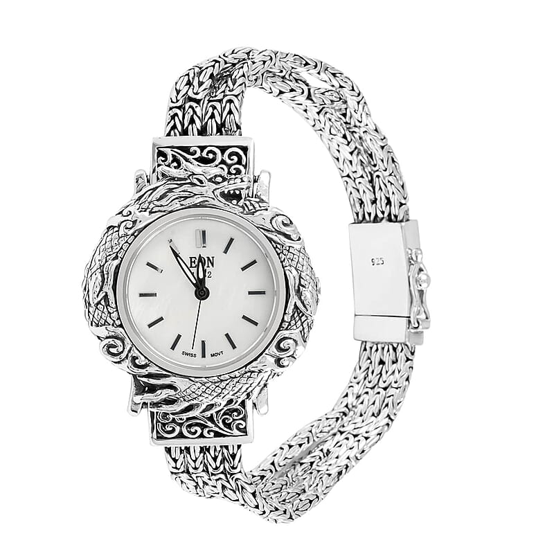 Bali Legacy Eon 1962 Swiss Movement Sterling Silver Bracelet Watch (7.0 In) (26mm) (55.30 g)