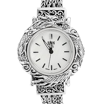 Bali Legacy Eon 1962 Swiss Movement Sterling Silver Bracelet Watch (7.0 In) (26mm) (55.30 g)
