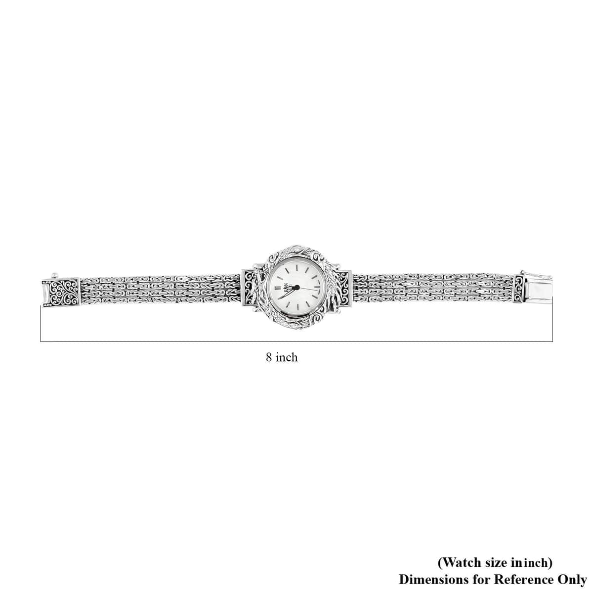 Doorbuster BALI LEGACY EON 1962 Swiss Movement Sterling Silver Bracelet Watch (7.0 In) (26mm) (45 g) image number 3