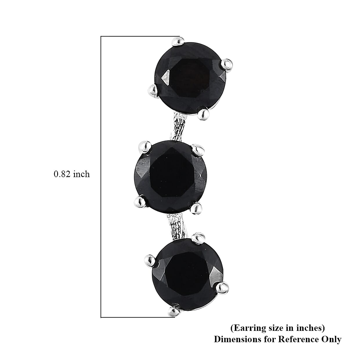 Thai Black Spinel Earrings in Sterling Silver 3.90 ctw image number 4