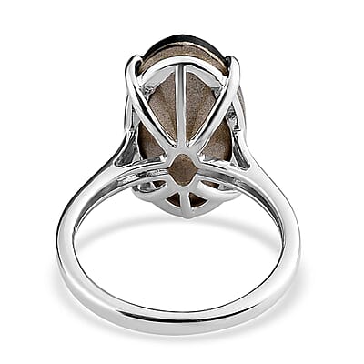 Emerald Crystal Solitaire Ring in Sterling Silver (Size 10.0)