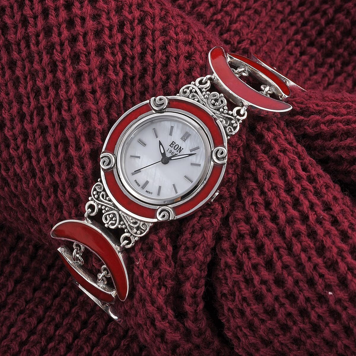 Eon 1962 Sponge Coral Swiss Movement Watch in Sterling Silver (26mm) (7.50 in) image number 1