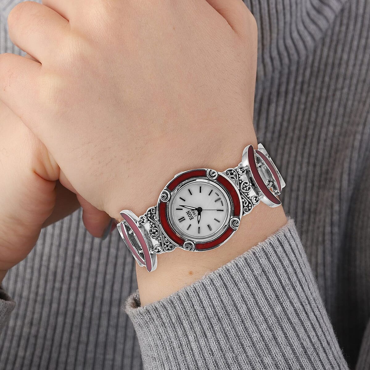 Eon 1962 Sponge Coral Swiss Movement Watch in Sterling Silver (26mm) (7.50 in) image number 2