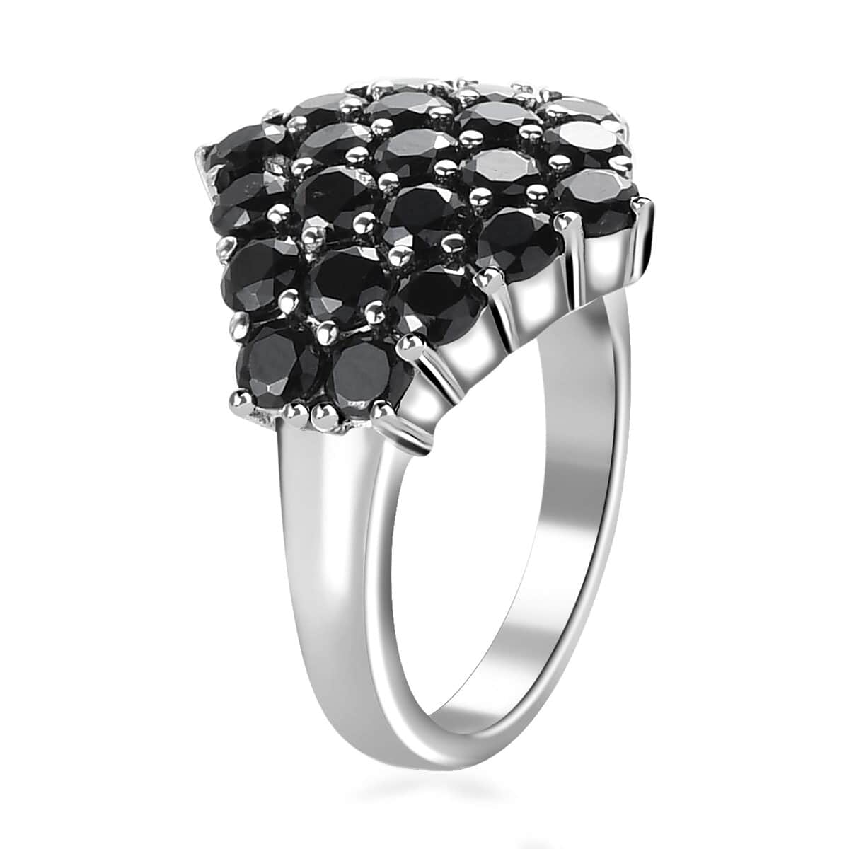 Natural Thai Black Spinel Ring in Stainless Steel 3.25 ctw image number 3