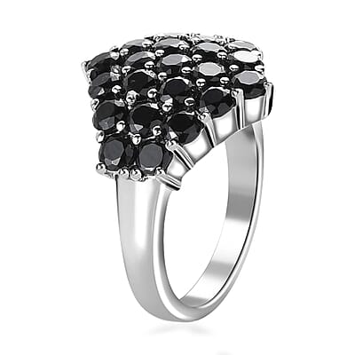 Thai Black Spinel Ring in Stainless Steel (Size 10.0) 3.25 ctw | Tarnish-Free, Waterproof, Sweat Proof Jewelry