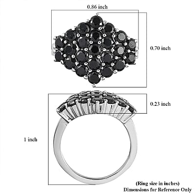 Thai Black Spinel Ring in Stainless Steel (Size 10.0) 3.25 ctw | Tarnish-Free, Waterproof, Sweat Proof Jewelry