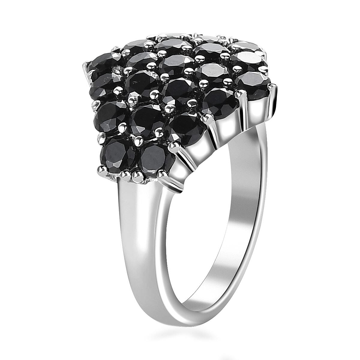 Thai Black Spinel Ring in Stainless Steel (Size 7.0) 3.25 ctw , Tarnish-Free, Waterproof, Sweat Proof Jewelry image number 3