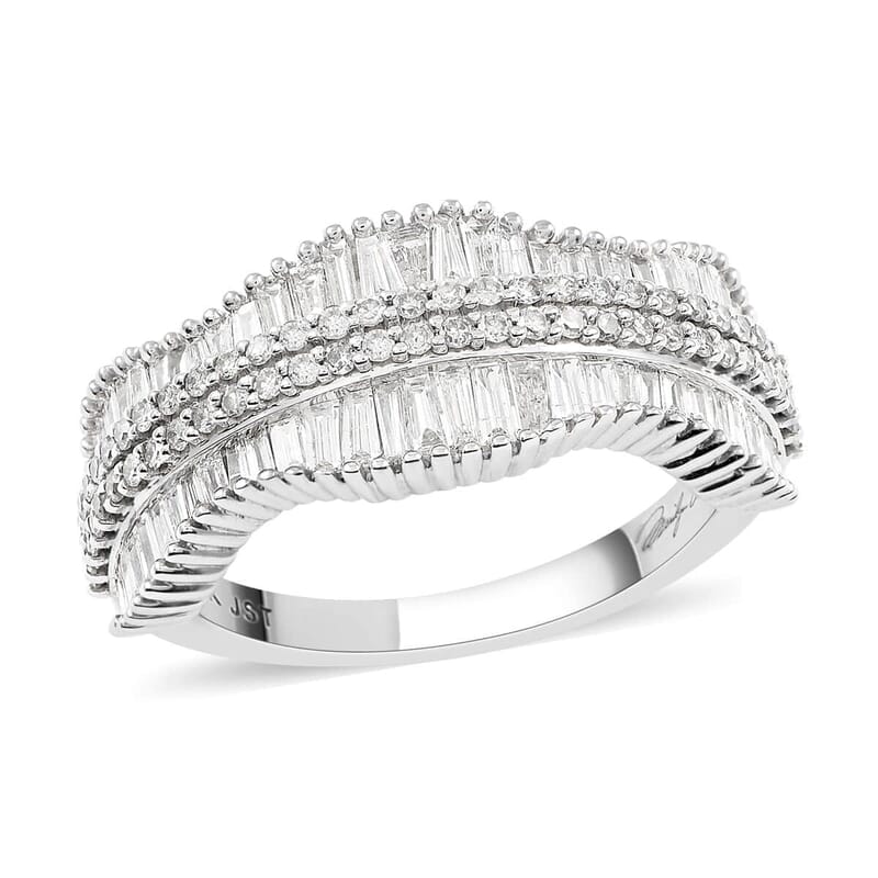 NY Closeout 10K White Gold Diamond Ring 5.35 Grams 1.00 ctw