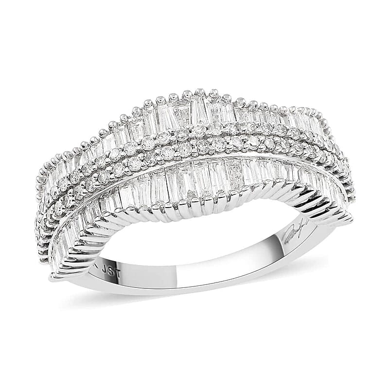 NY Closeout 10K White Gold Diamond Ring 5.35 Grams 1.00 ctw