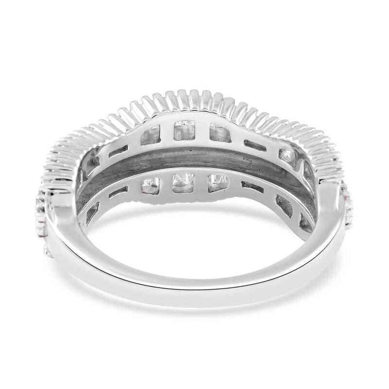 NY Closeout 10K White Gold Diamond Ring 5.35 Grams 1.00 ctw