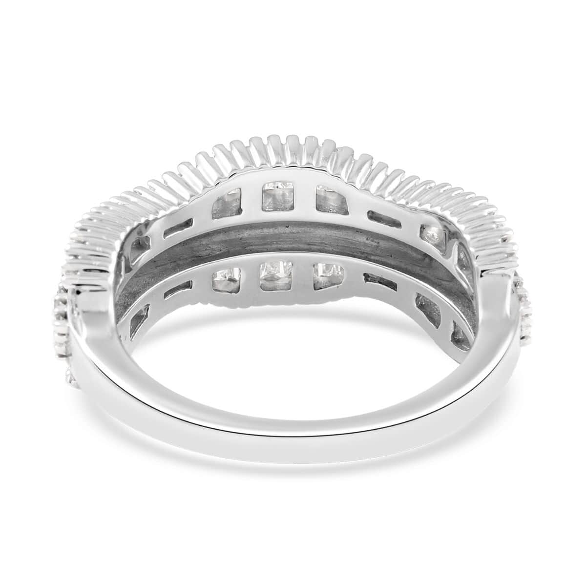 NY Closeout 10K White Gold Diamond Ring (Size 7.0) 5.35 Grams 1.00 ctw image number 4