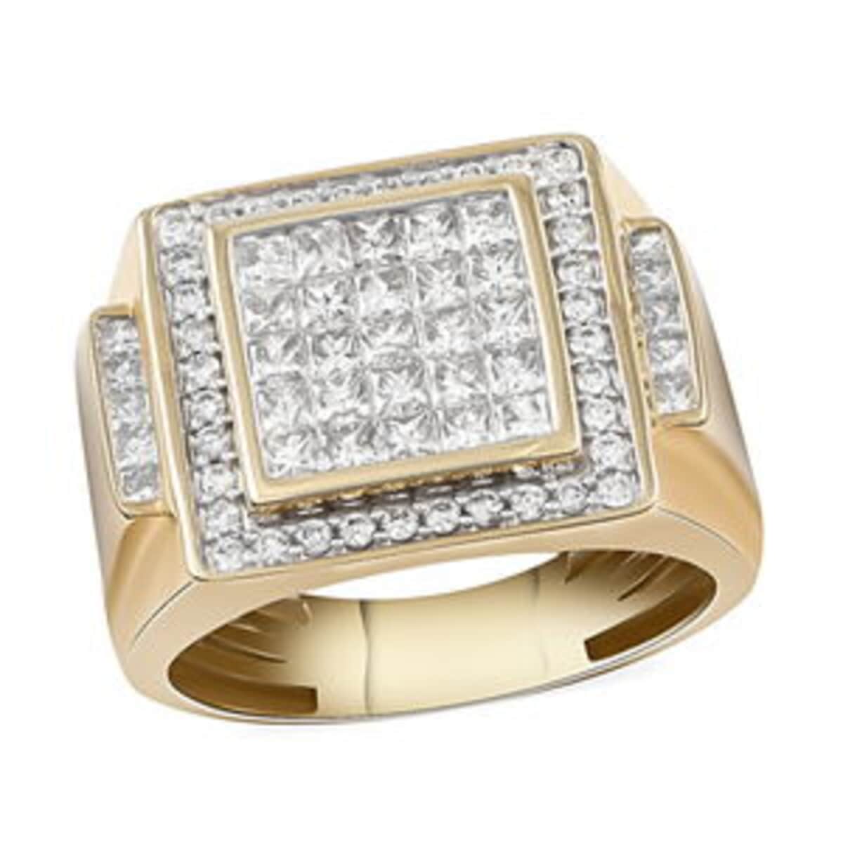 NY Closeout 10K Yellow Gold Diamond Men's Ring (Size 9.0) 8.85 Grams 2.00 ctw image number 0