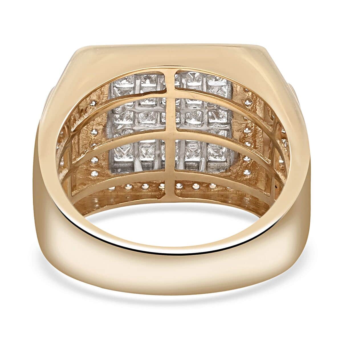 NY Closeout 10K Yellow Gold Diamond Men's Ring (Size 9.0) 8.85 Grams 2.00 ctw image number 4