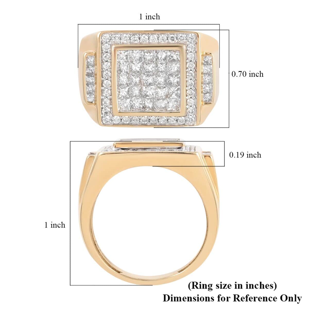 NY Closeout 10K Yellow Gold Diamond Men's Ring (Size 9.0) 8.85 Grams 2.00 ctw image number 5