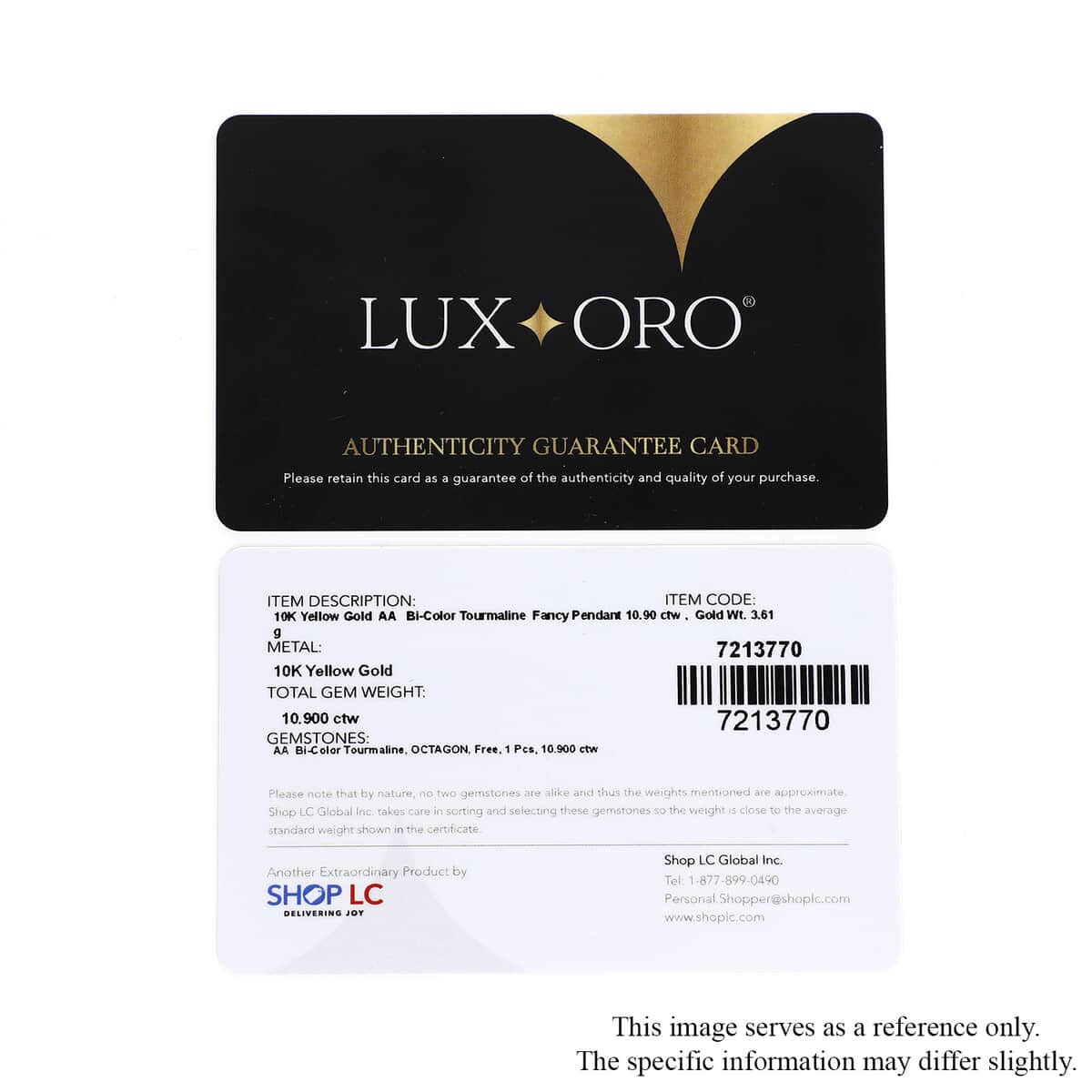 Luxoro 10K Yellow Gold Premium Watermelon Tourmaline Pendant 10.90 ctw image number 6