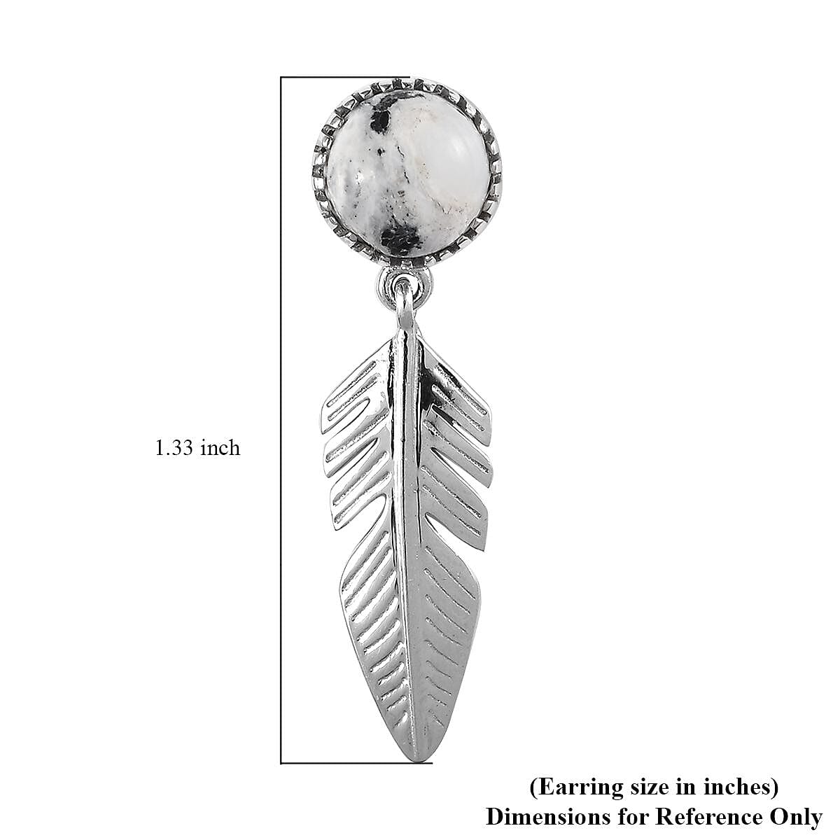 White Buffalo Feather Earrings in Platinum Over Sterling Silver 3.65 ctw