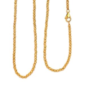 18K Yellow Gold Diamond-Cut Beaded Necklace 20 Inches 16.60 Grams