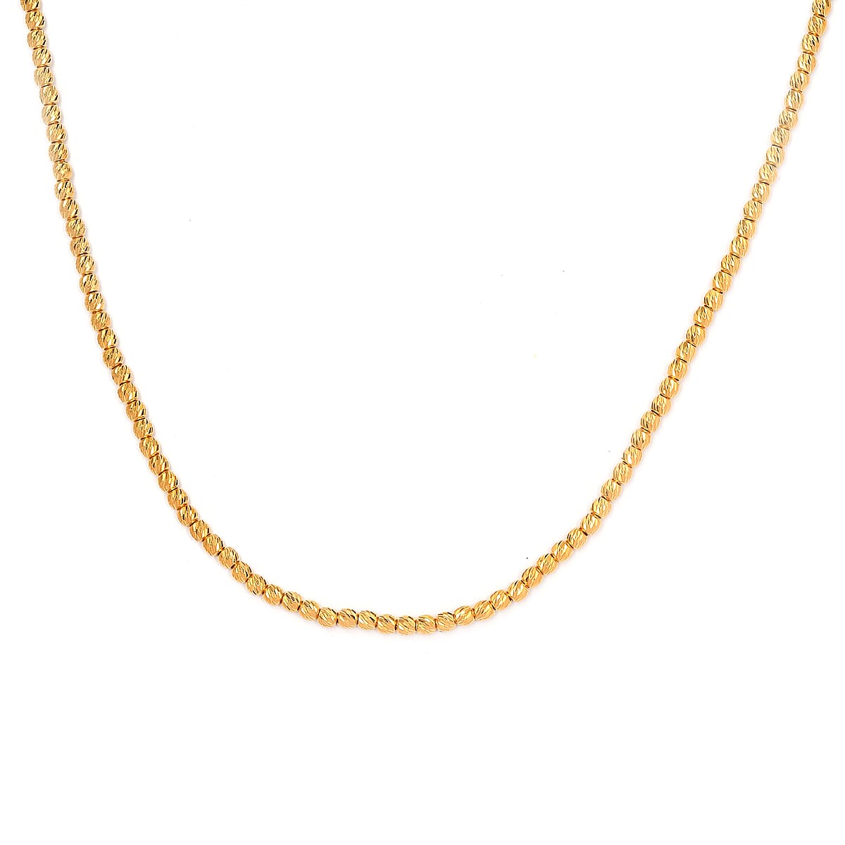 18K Yellow Gold Diamond-Cut Beaded Necklace 20 Inches 16.60 Grams image number 4