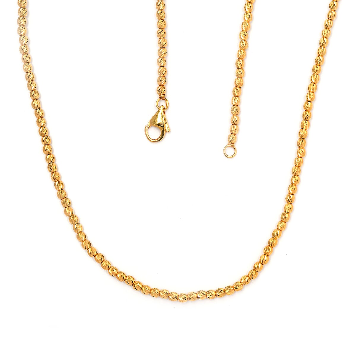 18K Yellow Gold Diamond-Cut Beaded Necklace 20 Inches 16.60 Grams image number 5