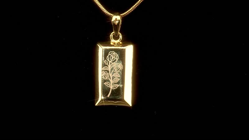 Doorbuster Electroforming Gold Collection 18K Yellow Gold Flower Bar Pendant (1.60 g)
