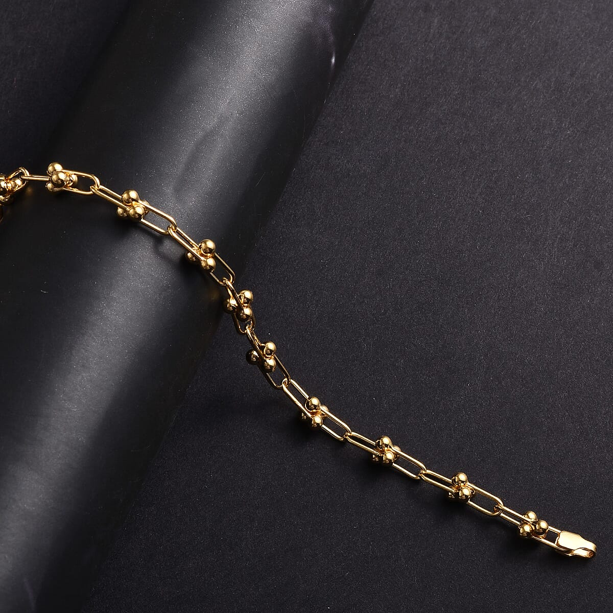 18K Yellow Gold Horseshoe Link Chain Bracelet (6.50 In) 5.80 Grams image number 1