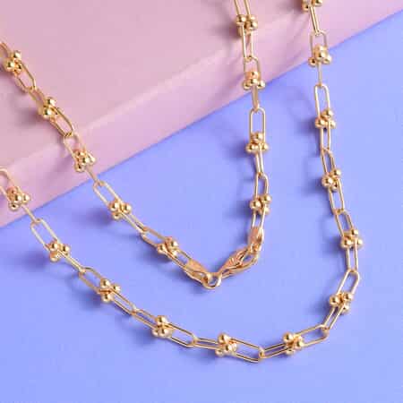 18K Yellow Gold Horseshoe Link Chain Necklace 20 Inches 15.30 Grams image number 1