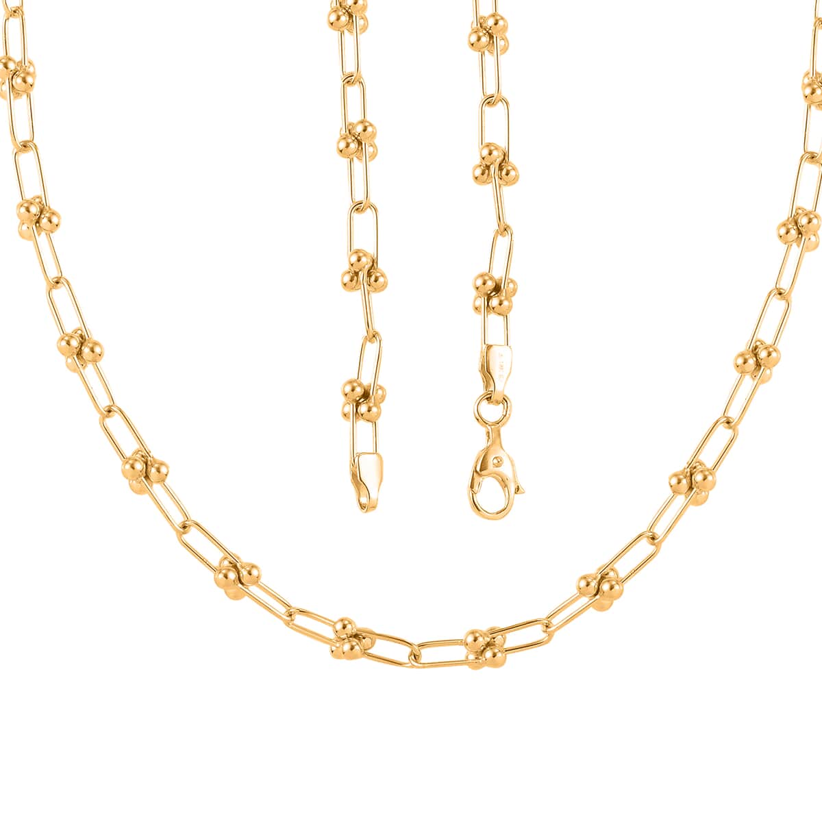 18K Yellow Gold Horseshoe Link Chain Necklace 20 Inches 15.30 Grams image number 3