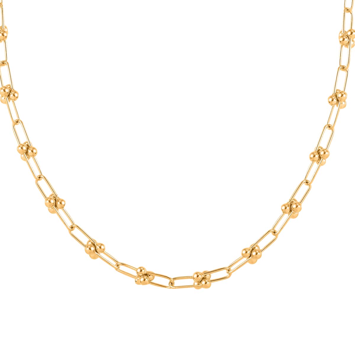 18K Yellow Gold Horseshoe Link Chain Necklace 20 Inches 15.30 Grams image number 4