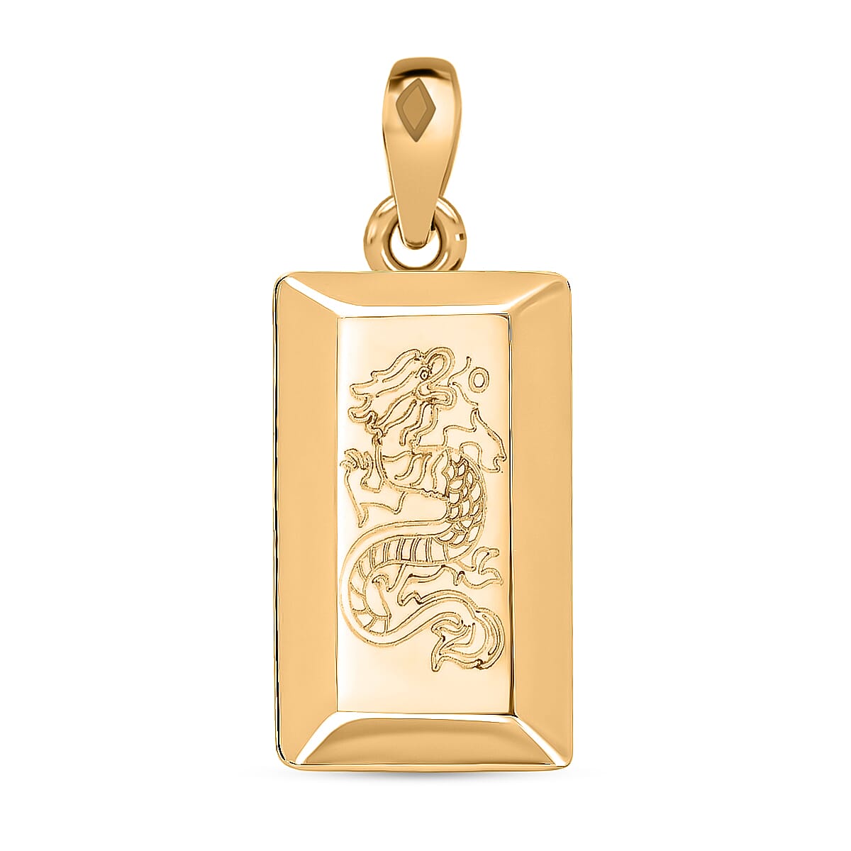 18K Yellow Gold Bar Pendant without Chain, Electroforming Gold Collection, Gold Jewelry 1.40 Grams image number 0