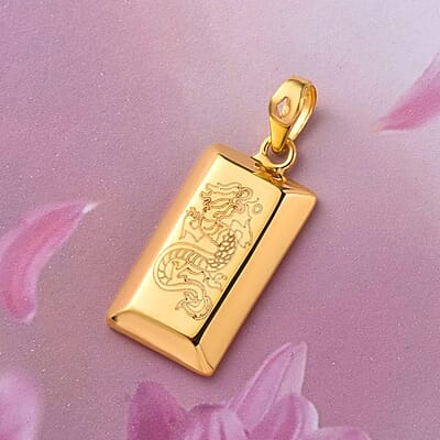 18K Yellow Gold Bar Pendant without Chain, Electroforming Gold Collection, Gold Jewelry 1.40 Grams